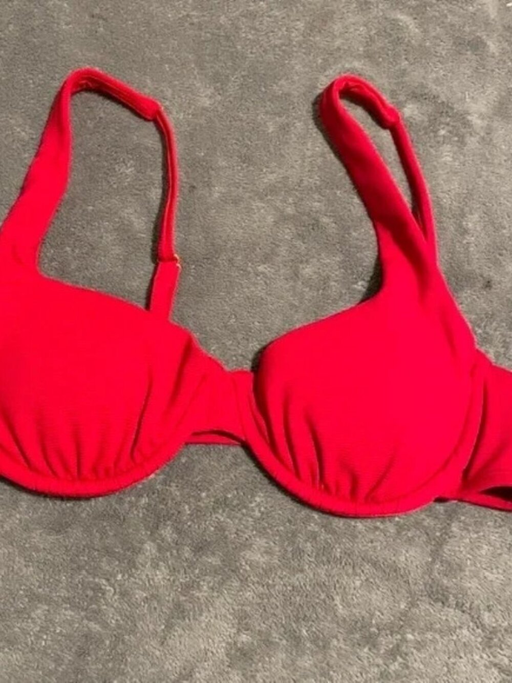 Time and Tru Underwire Bra Bikini Top Women's Size Small Red Solid Padded NWT